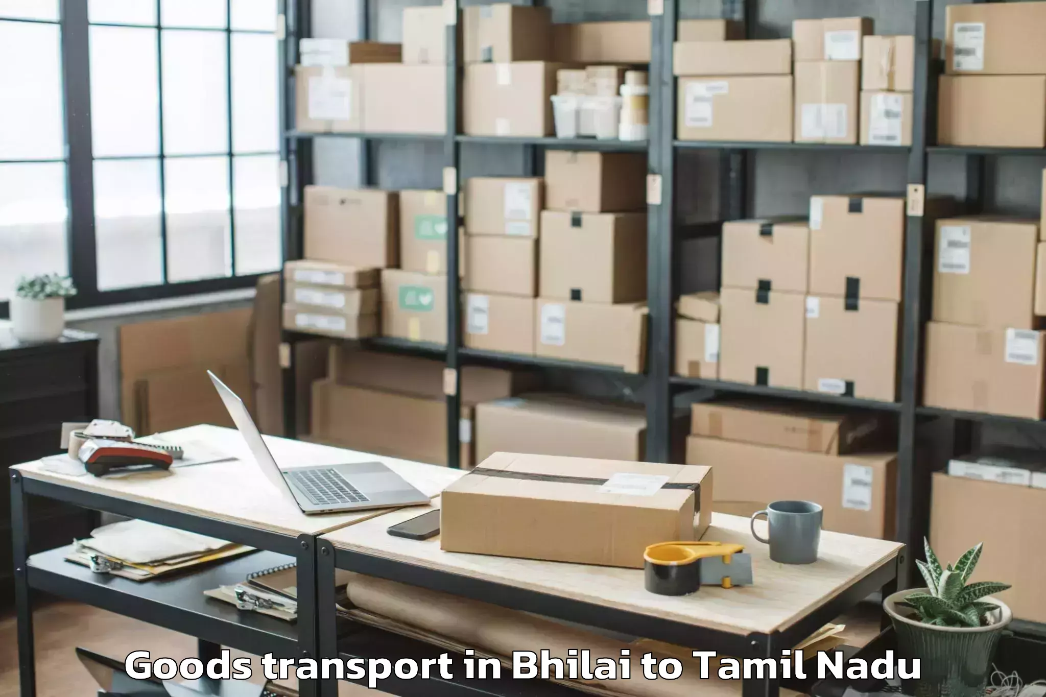 Reliable Bhilai to Manalurpettai Goods Transport